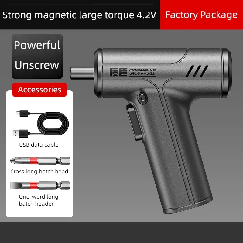 Cordless Electric Screwdriver Set 4.2V — Mini Hand Drill with Type-C Charging & Multi-Function Bits