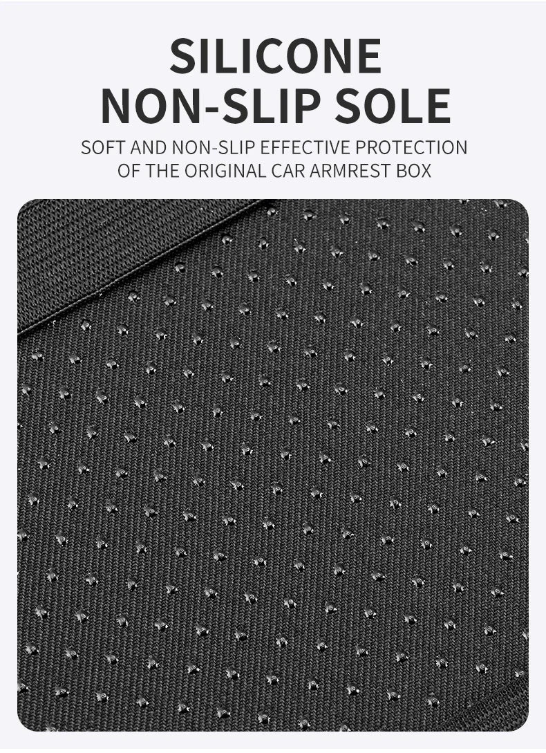 Car Center Console Protector Cover Upgraded Armrest Box Cushion Arm Rest Mat with Side Storage Pocket PU Leather Car Accessories