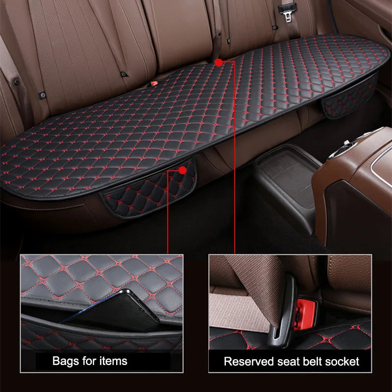 PU Leather Car Seat Cover Universal Minimalism Soft Seat Cushion Protective Cover with Storage Pocket Car Interior Accessories