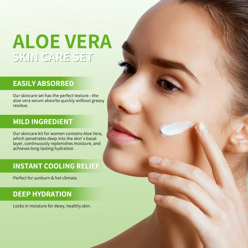 Aloe Vera Skin Care Set – 6-in-1 Deep Moisturising, Brightening & Nourishing Kit