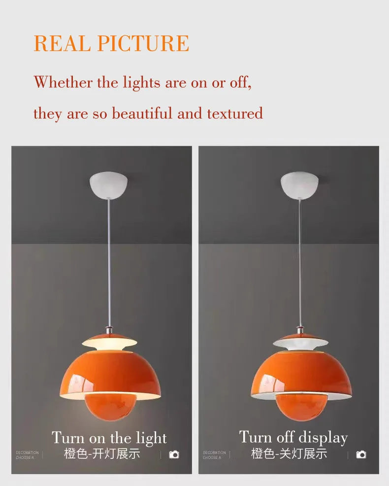 Nordic Semicircle Pendant Light – Modern Hanging Lamp for Living Room & Bedroom