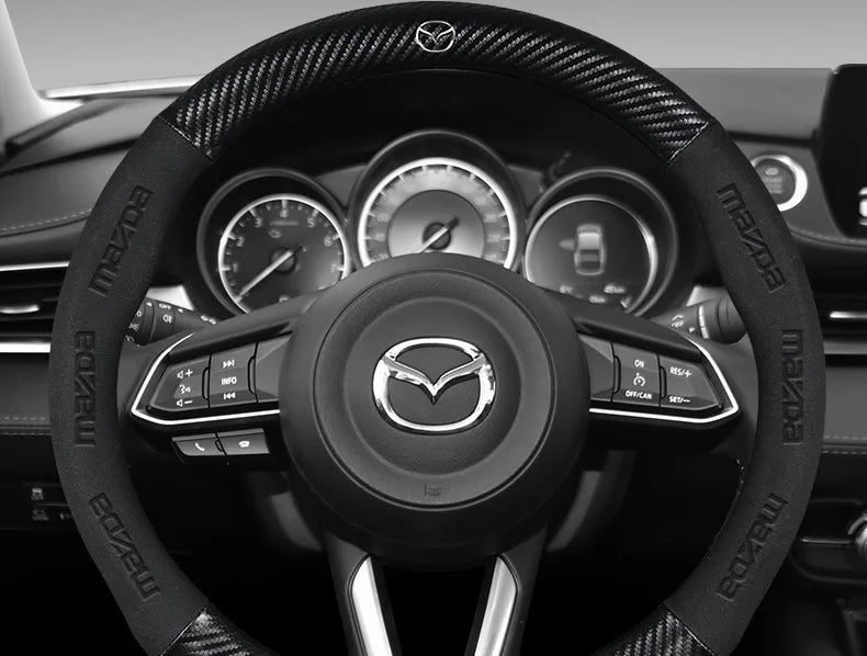 Funda para volante de Mazda – Piel genuina, fibra de carbono, para Axela, CX3, CX5, CX30, MX30