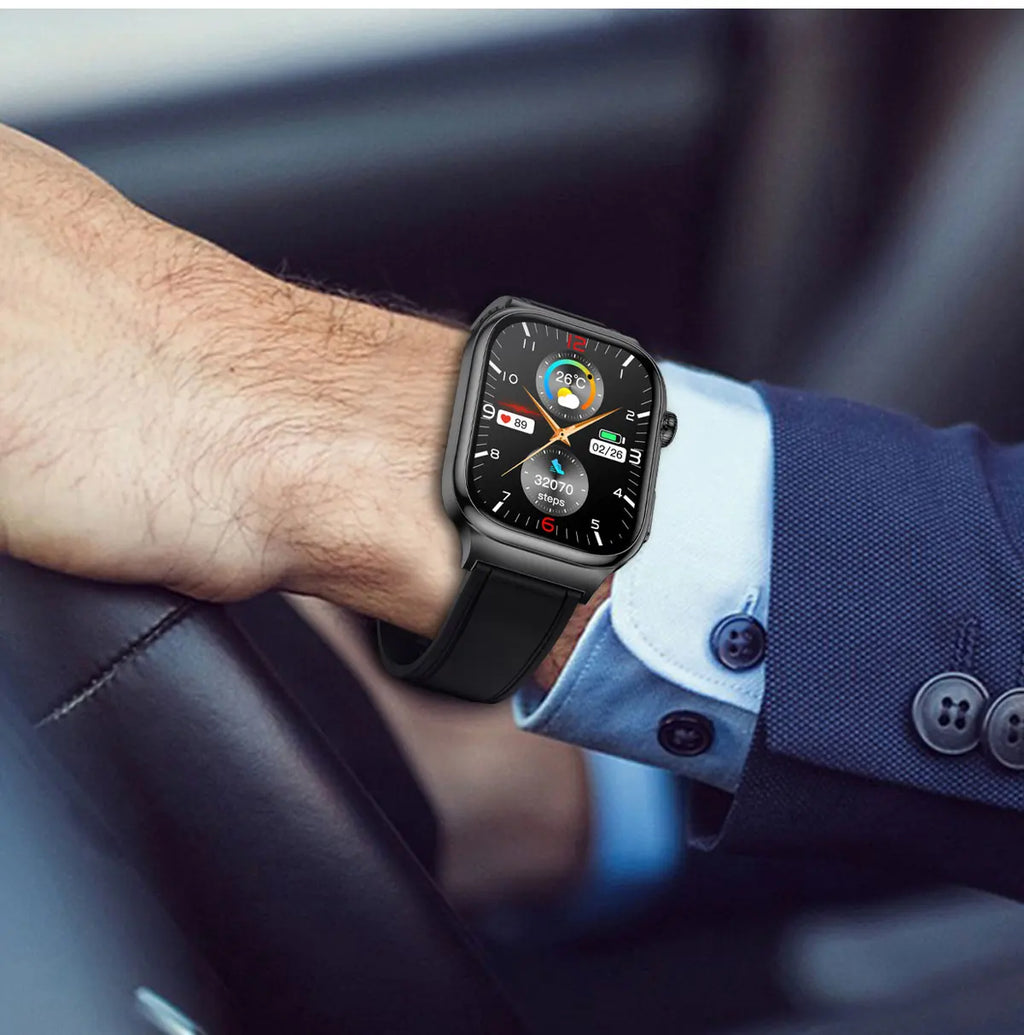 AMOLED Health Smartwatch with ECG, Blood Oxygen, Blood Pressure & Body Fat Tracking