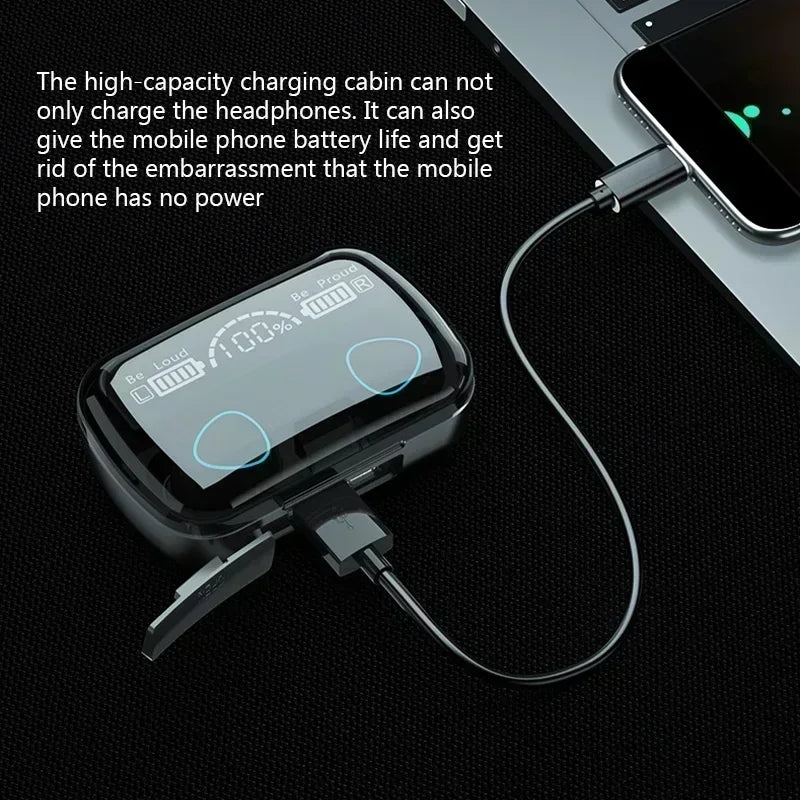 M10 Bluetooth Earphones HiFi Stereo Wireless Earbuds with LED Display