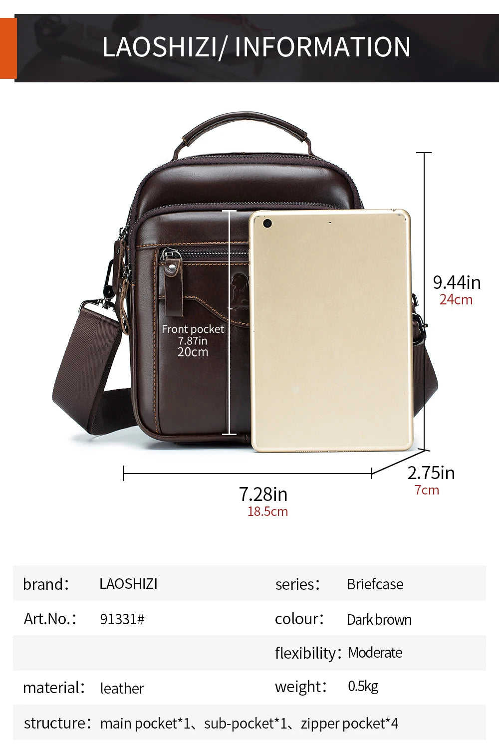 Men's Retro Cowhide Leather Crossbody Bag – Trendy Shoulder Bag