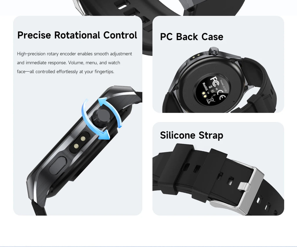 New Men's Smart Watch ,Health Monitor ,Bluetooth Call ,1000mAh Battery large battery,LED Flashlight ,100+Sport Mode Smart Watch
