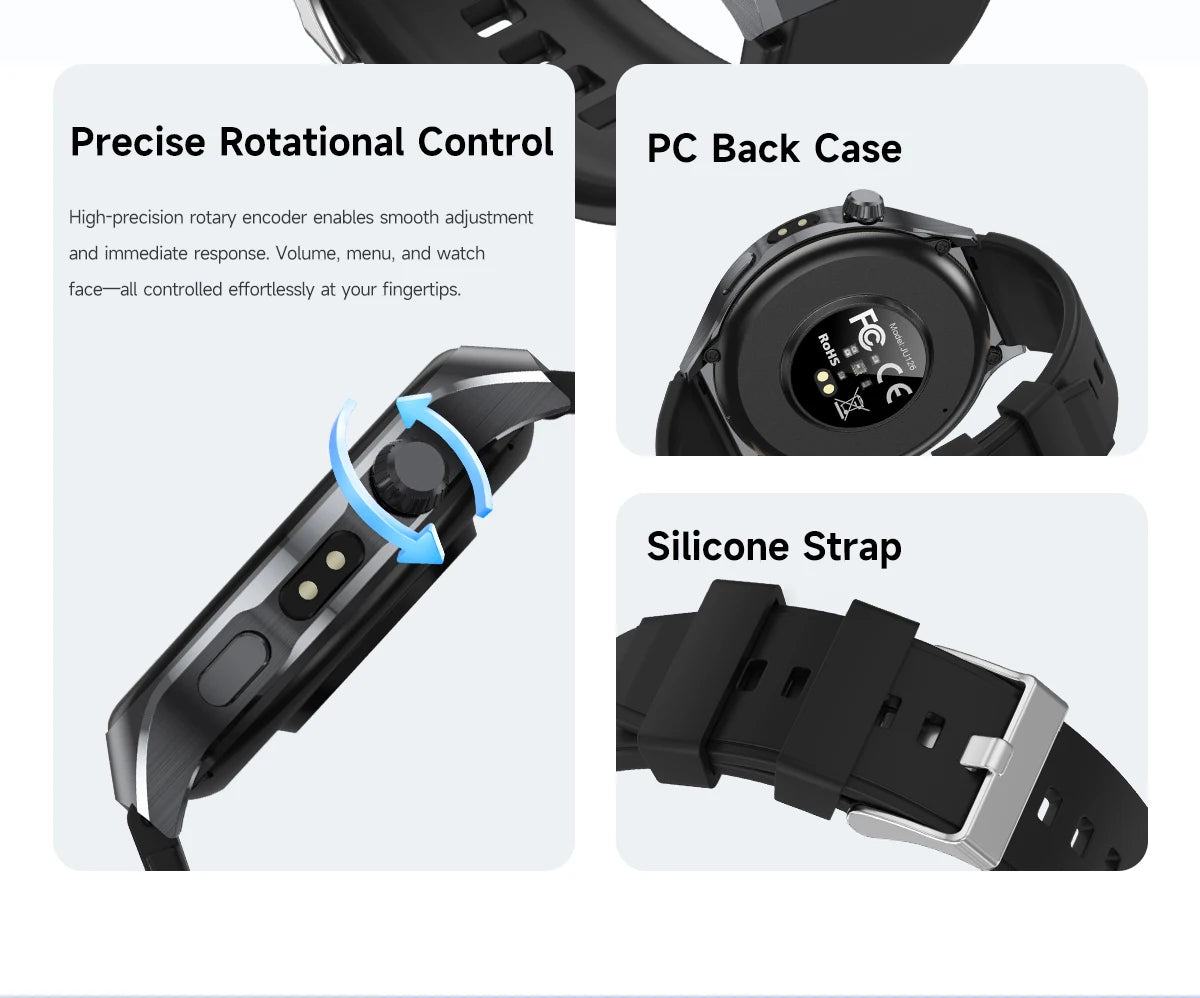 New Men's Smart Watch ,Health Monitor ,Bluetooth Call ,1000mAh Battery large battery,LED Flashlight ,100+Sport Mode Smart Watch