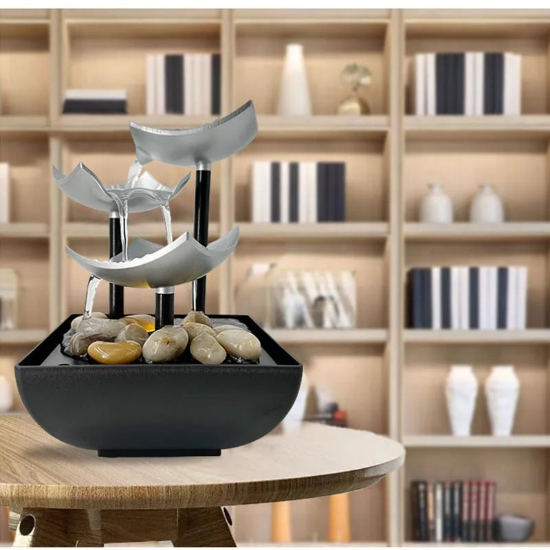 Office Home  Decoration Water Fountain Indoor Waterfall for Interior Decoration Office Home Tabletop Feng Shui Water Landscape