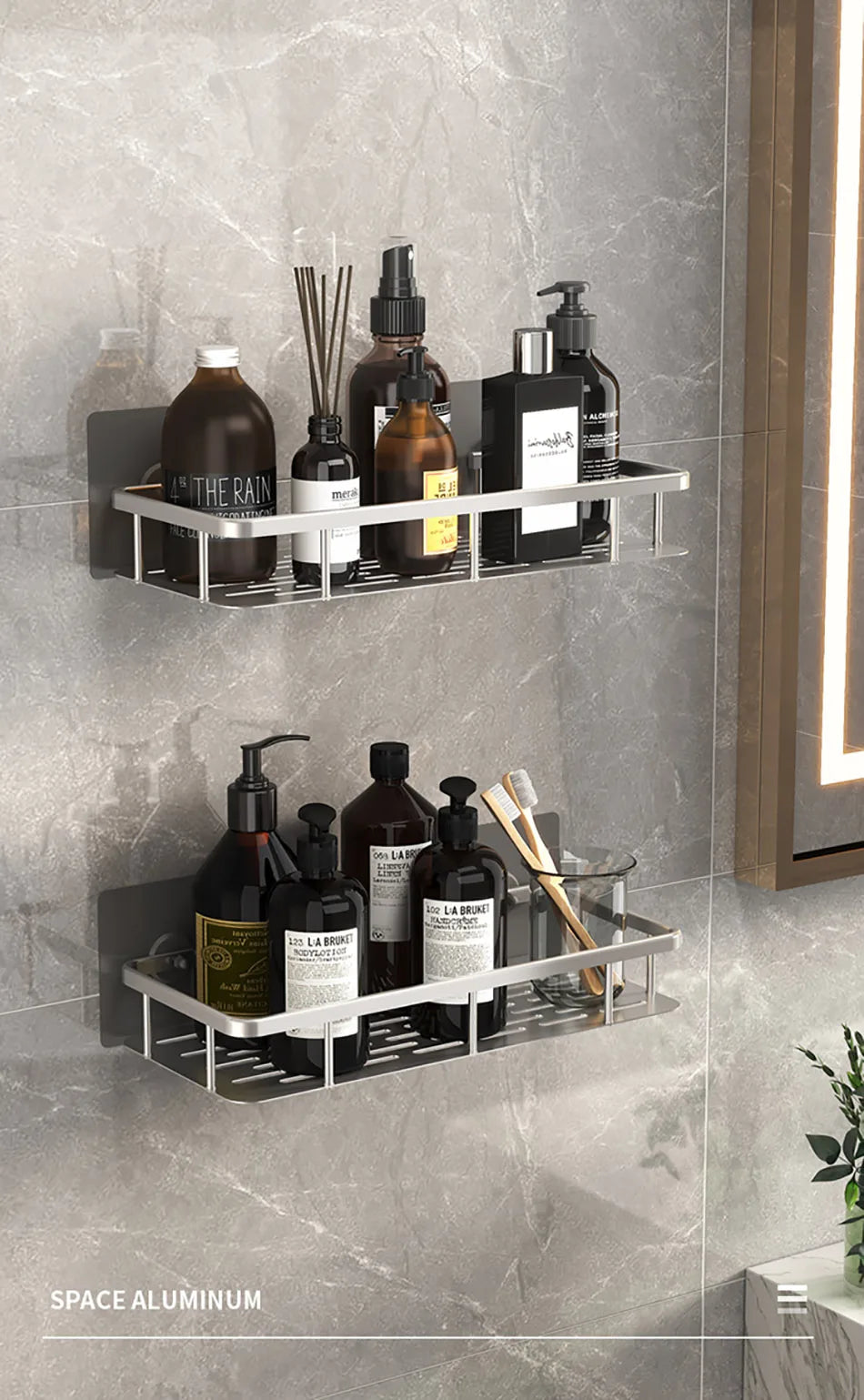 Bathroom Storage Rack No Drill Shelves Wall Mount Corner Shelf Shower Holder For WC Shampoo Organizer Bathroom Accessories
