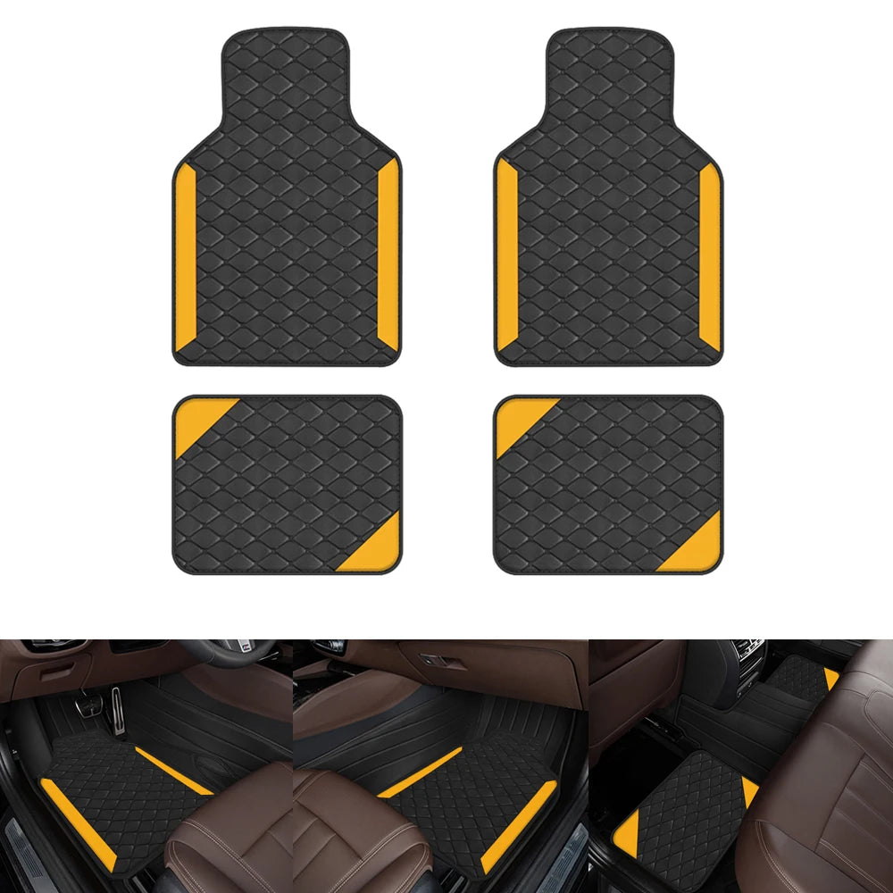 Luxury PU Leather Car Floor Mats 4pcs – Left-Hand Drive