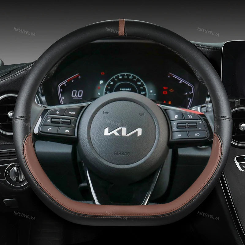 Steering Wheel Cover 38cm Leather – Kia Sportage Ceed Rio Sorento K2-K5