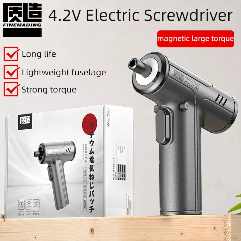 Cordless Electric Screwdriver Set 4.2V — Mini Hand Drill with Type-C Charging & Multi-Function Bits