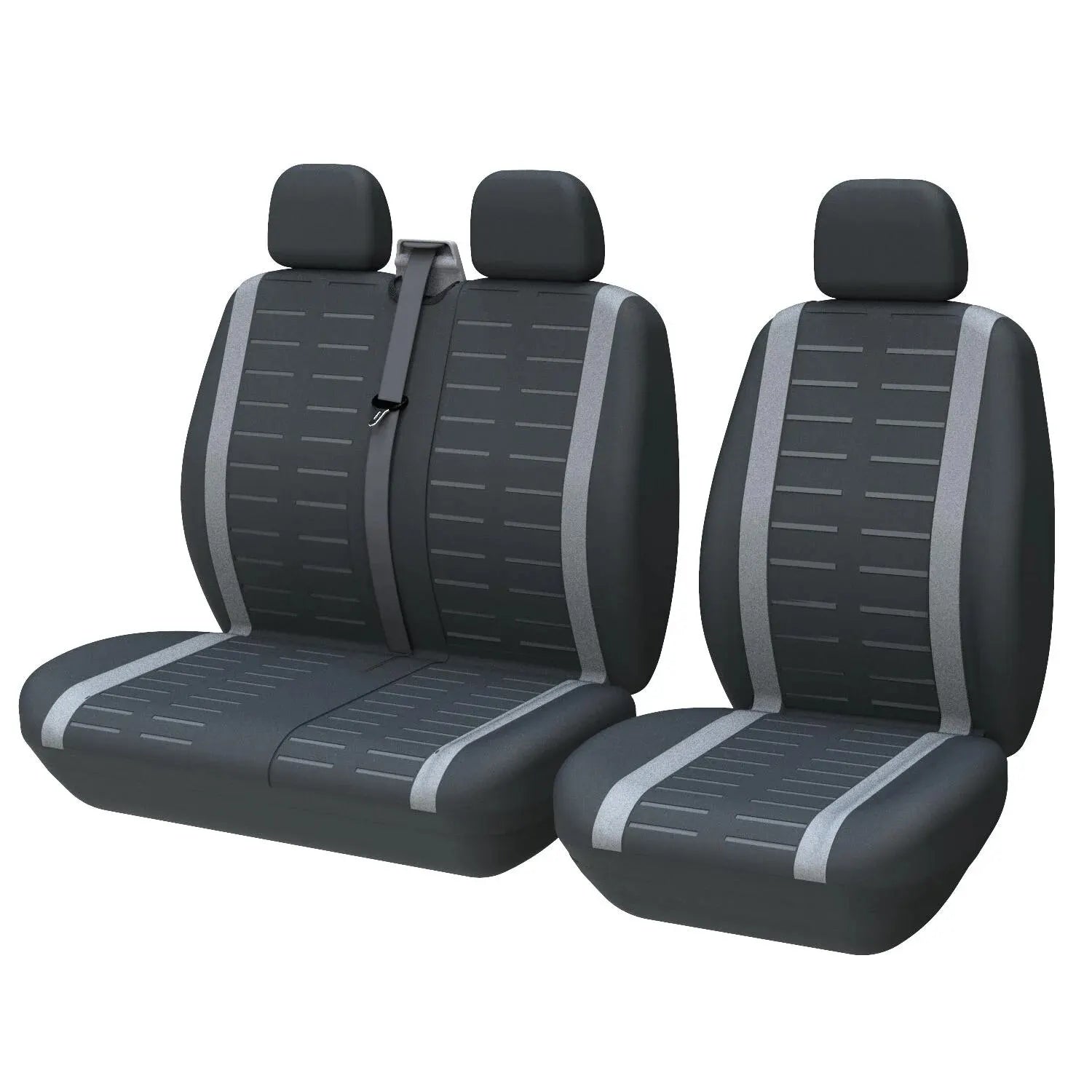Universal 3D Stripe Seat Covers — Fits Most Vans & Trucks, 2+1 Front Seat Cover Set