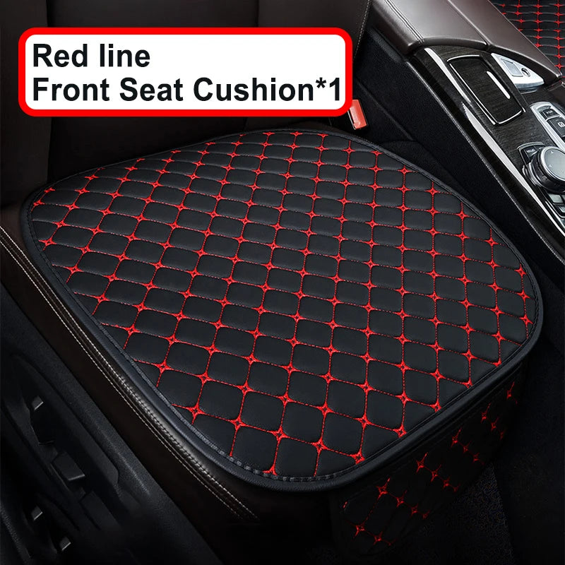 PU Leather Car Seat Cover Universal Minimalism Soft Seat Cushion Protective Cover with Storage Pocket Car Interior Accessories