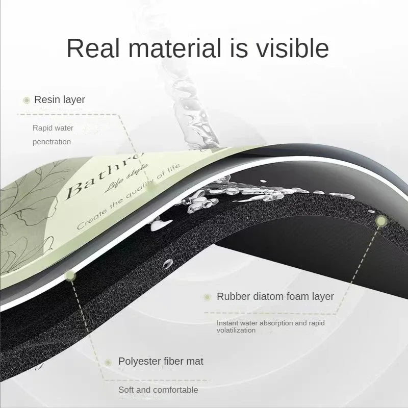 Kitchen long non-slip floor mats diatom mud printed absorbent mats restaurant soft mats bathroom mats entrance mats