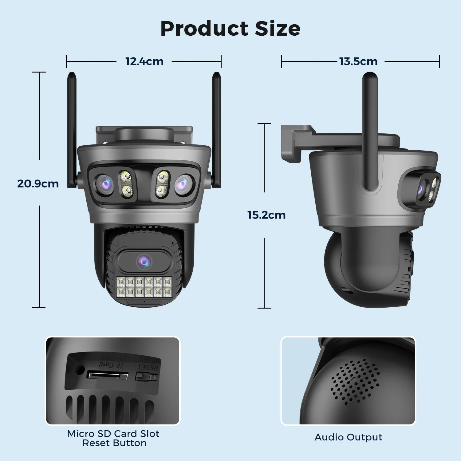 15MP PTZ IP Security Camera, 30x Optical Zoom Outdoor WiFi with Auto Tracking