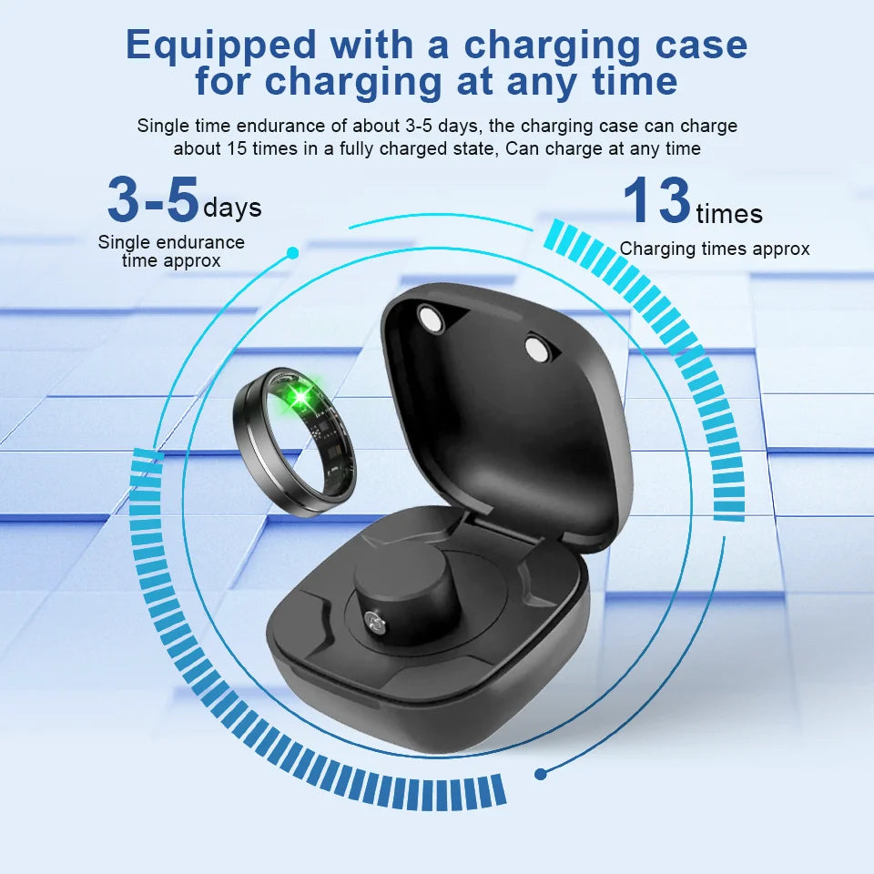 Smart Health Ring 5ATM Waterproof – Heart Rate, Blood Oxygen & Sleep Tracker