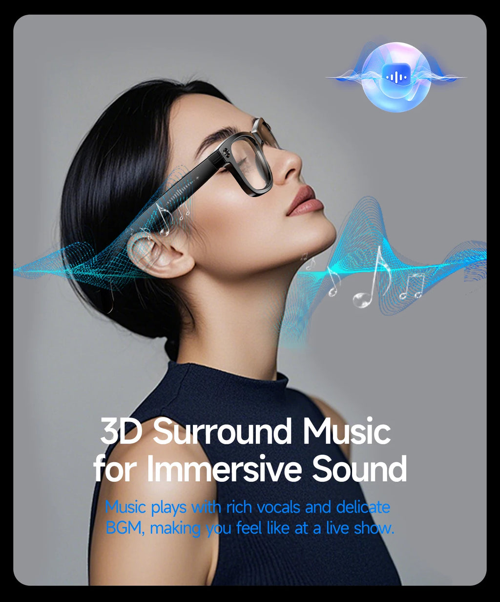 AI Smart Glasses with 8MP Camera Video Recording 100+ Languages Translation Sunglasses Bluetooth Call Music Play Men Women 2025