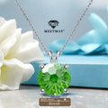 S925 sterling silver sparkle Pyrotechnic cut Cubic Zirconia pendant necklace for women fine jewelry simple classic colorful
