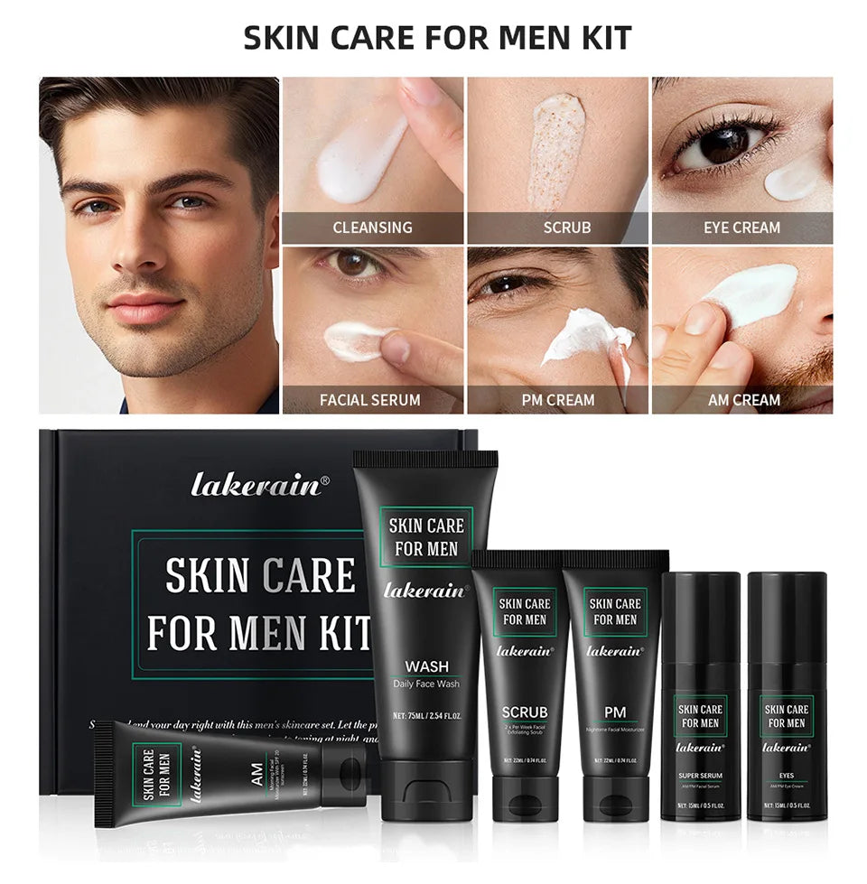 Men's Skin Care Kit – 3-in-1 Face Wash, Moisturiser & Eye Cream Daily Set