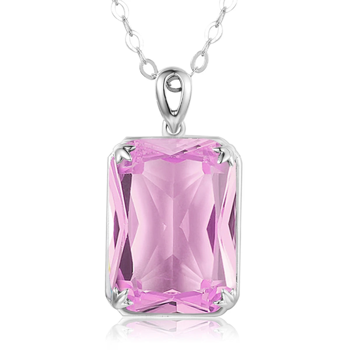 100% Real Silver 925 Necklace Pendant Aquamarine Women Jewelry Birthday Party Banquet Girl Accessories