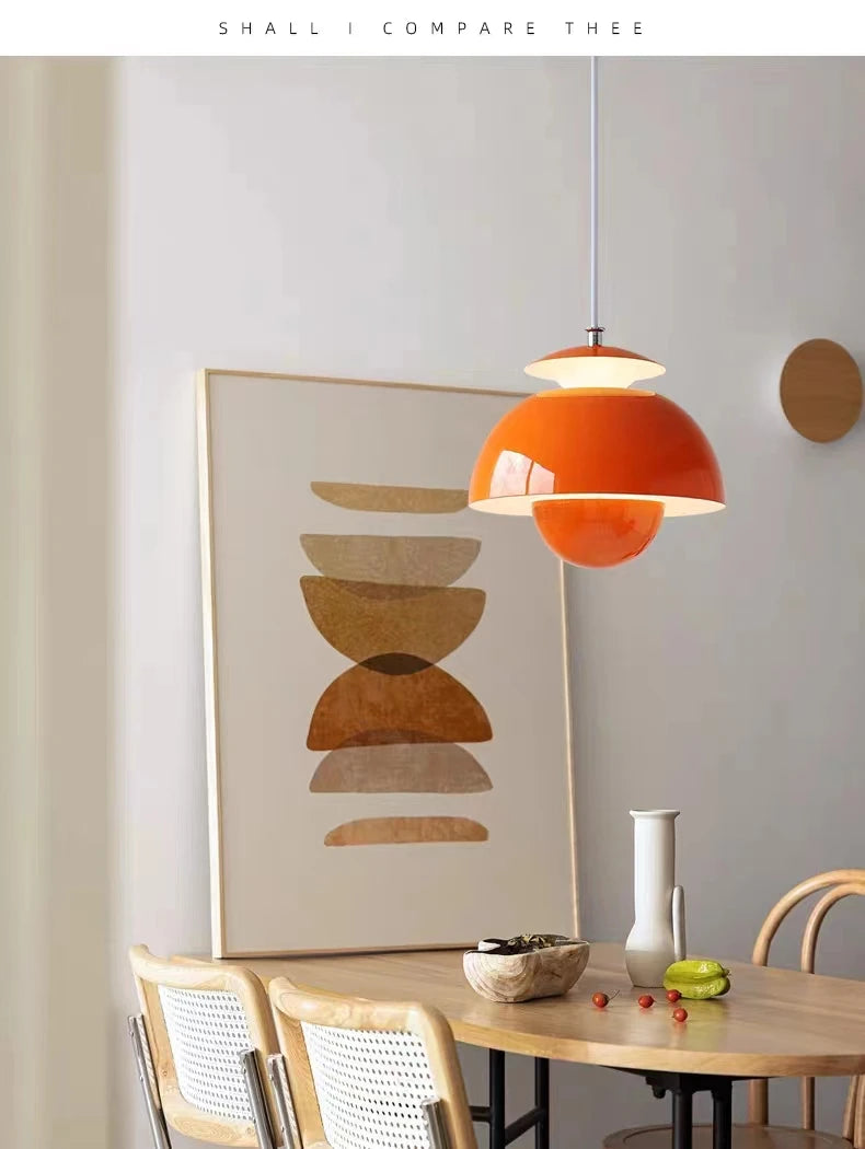Nordic Semicircle Pendant Light – Modern Hanging Lamp for Living Room & Bedroom