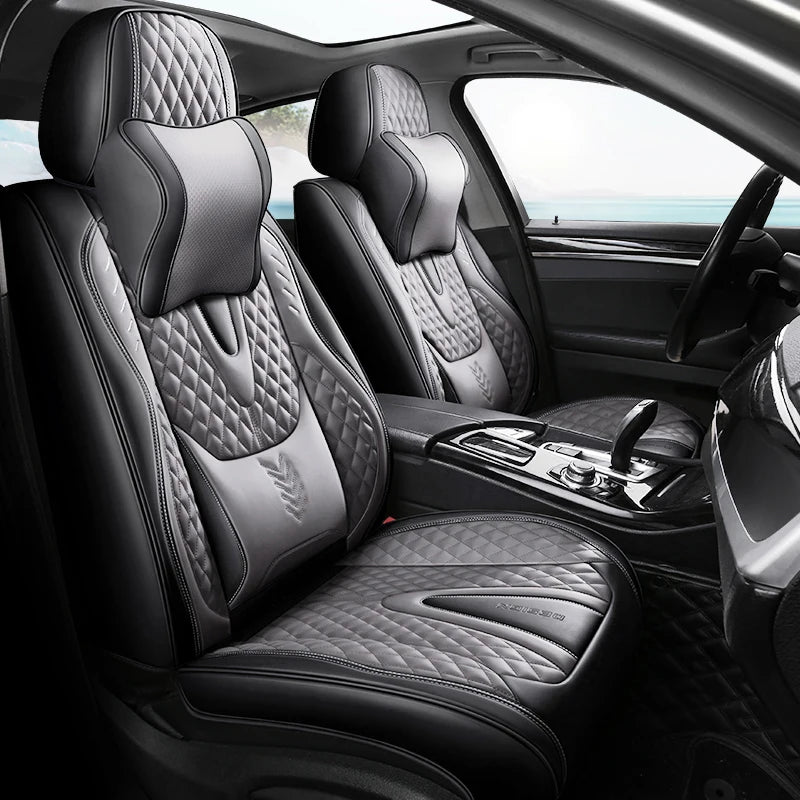 Universal Car Seat Covers  Full Covered Durable Leather Seat Cushion for 90% Sedan SUV 8 Colors Set Include Front and Rear Cover