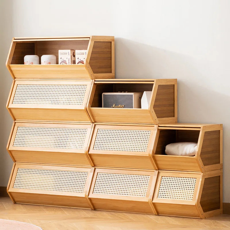 Modern Storage Cabinet Bookcase – Display Dresser with Adjustable Shelves & Doors