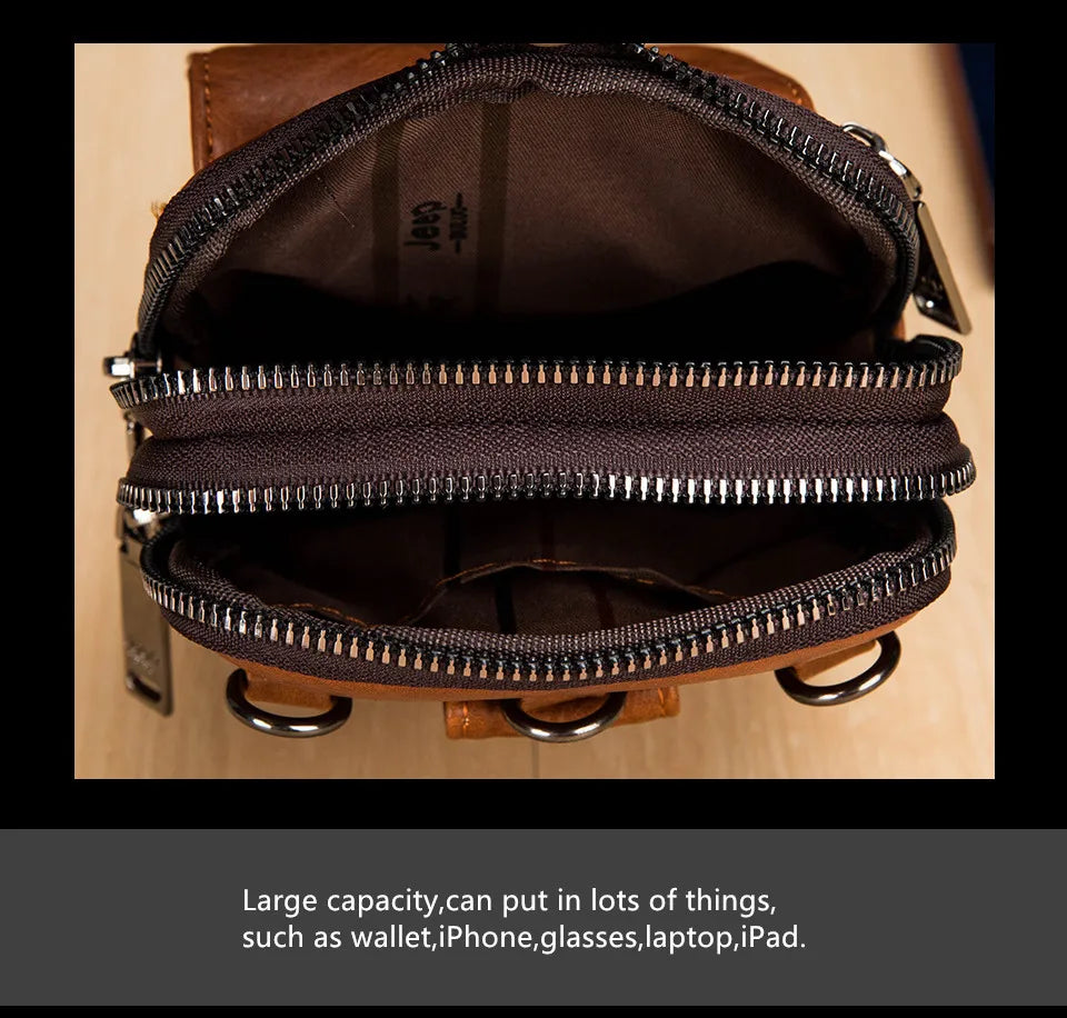 JEEP BULUO Small Multi-function Sling Crossbody Bag Brand Men Shoulder Bag Legs Waist Bag For Man New Fashion Casual Cool Mini
