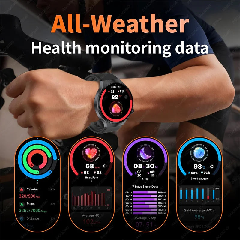 New Men's Smart Watch ,Health Monitor ,Bluetooth Call ,1000mAh Battery large battery,LED Flashlight ,100+Sport Mode Smart Watch