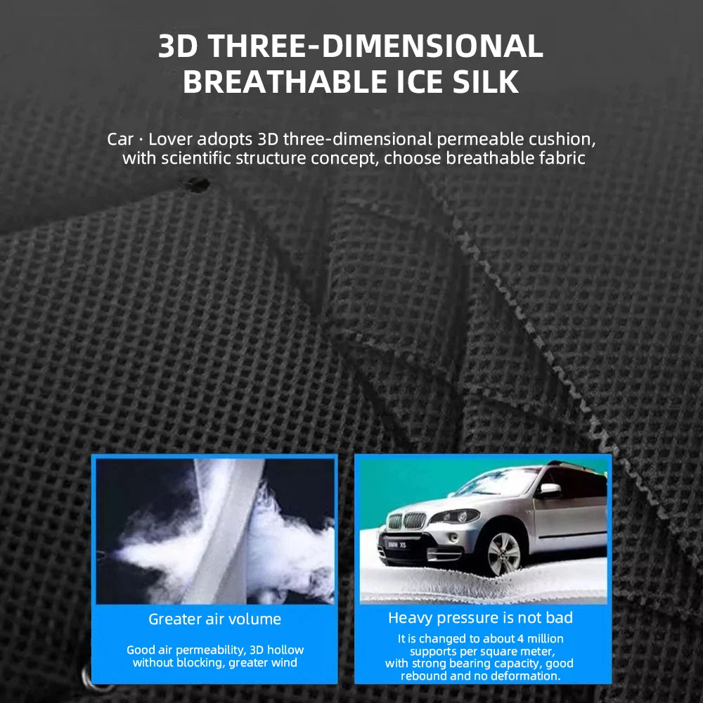 Car Cooling Seat Cushion with Fan — 12V/24V USB Breathable Summer Seat Cover, 3-Speed Adjustment