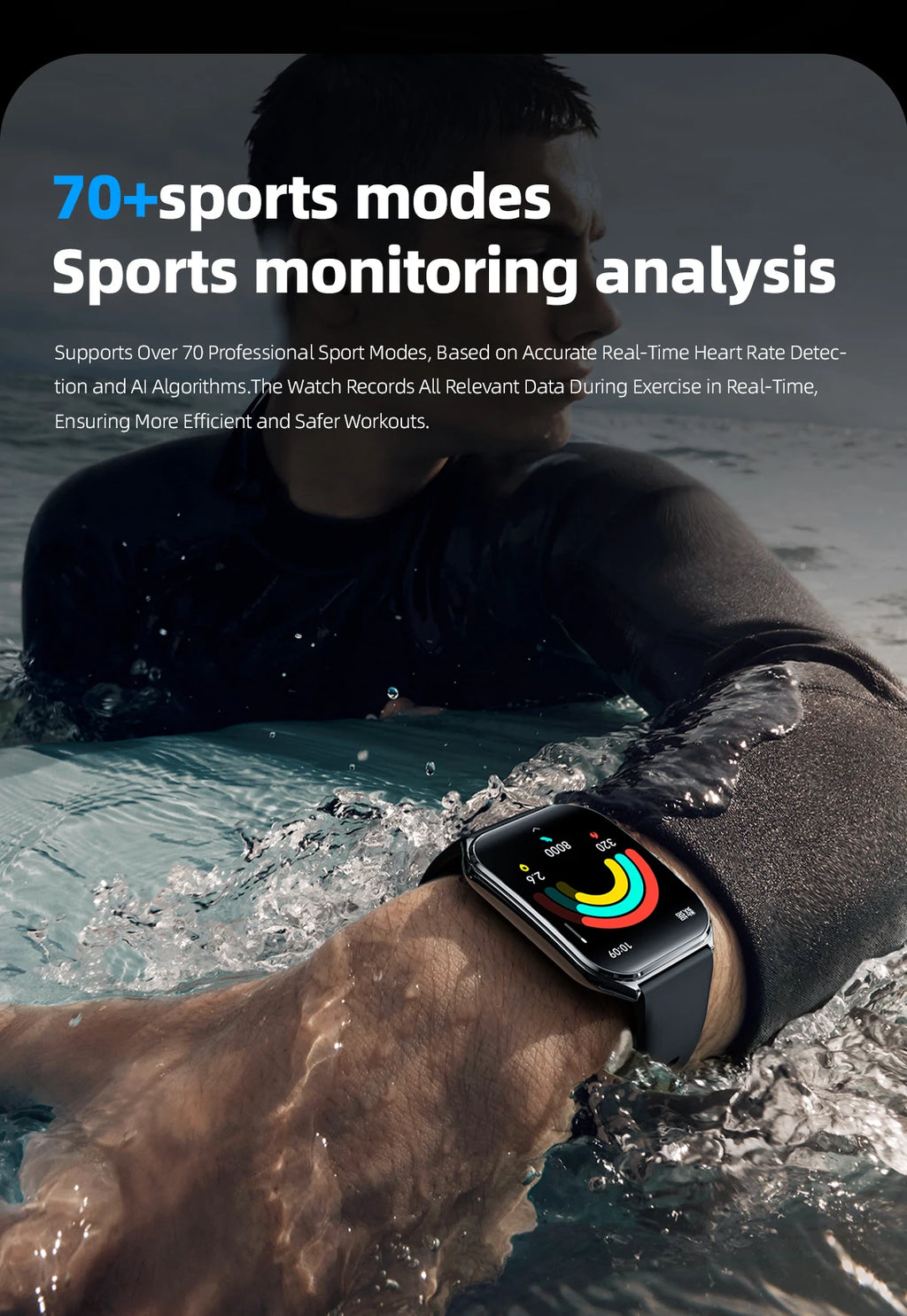 1.96-Inch AMOLED Smartwatch with Bluetooth Calling – Always-On Display