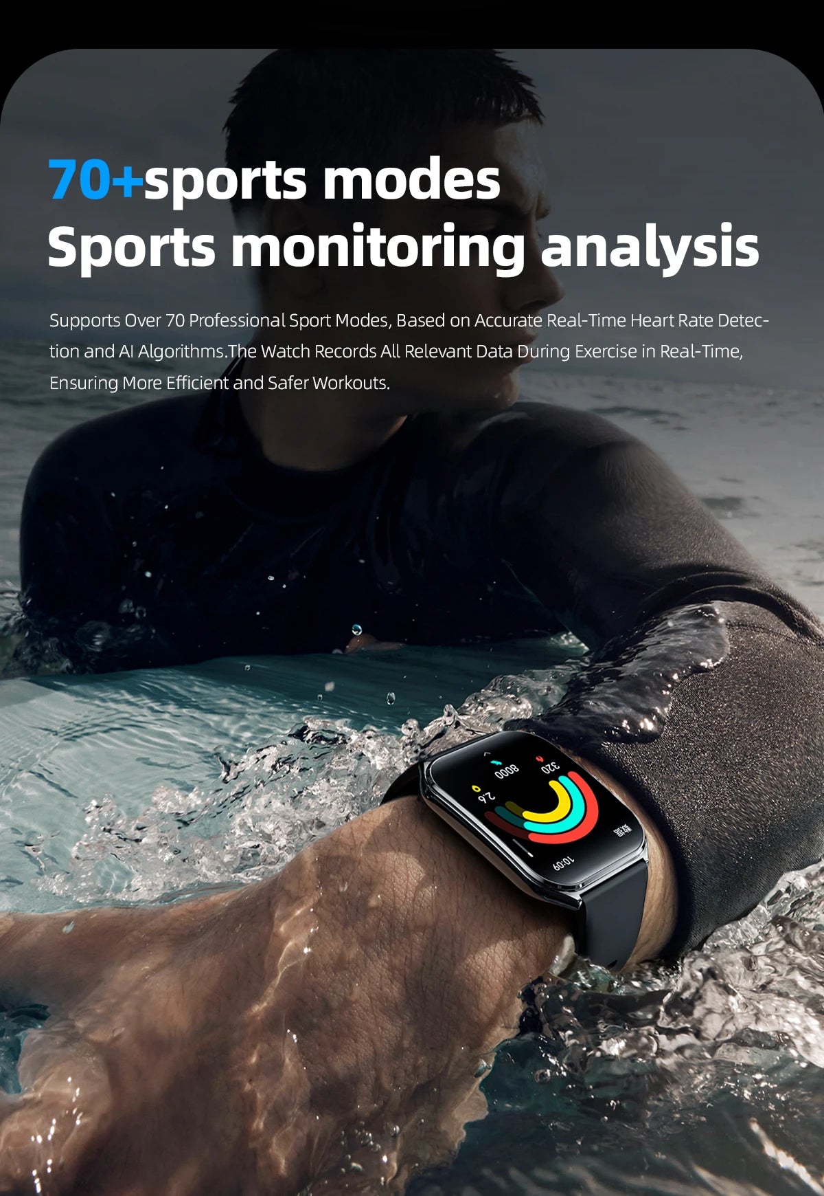 1.96-Inch AMOLED Smartwatch with Bluetooth Calling – Always-On Display