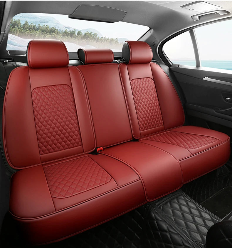 Universal Car Seat Covers  Full Covered Durable Leather Seat Cushion for 90% Sedan SUV 8 Colors Set Include Front and Rear Cover