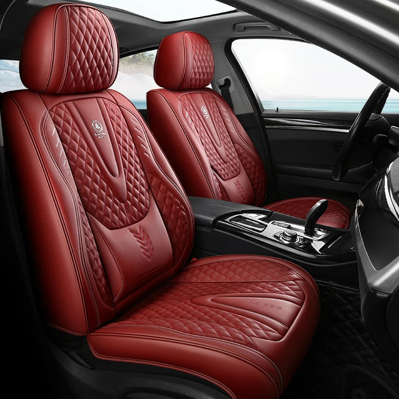 Universal Car Seat Covers  Full Covered Durable Leather Seat Cushion for 90% Sedan SUV 8 Colors Set Include Front and Rear Cover