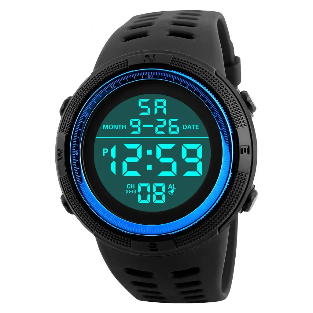 Men's Sport Digital Watch, Big Dial Luminous Waterproof Military Electronic Wristwatch