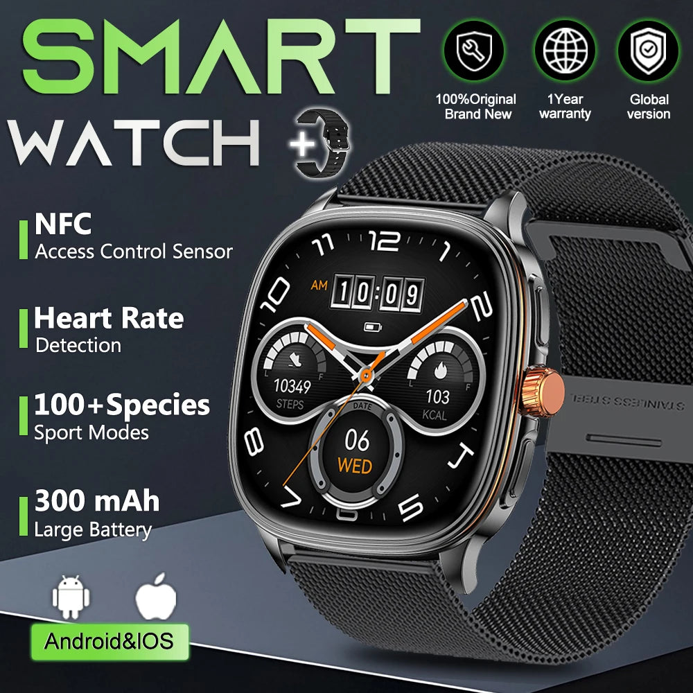 1.39-Inch AMOLED Smartwatch with NFC, Bluetooth Calling & 100 Sports Modes