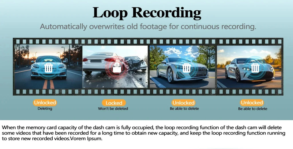 1080P Dash Cam for Cars Car Camera Dash Cam WIFI Camera for Car Front and Rear Dash Camera Black Box 24H Parking Mode Recorder