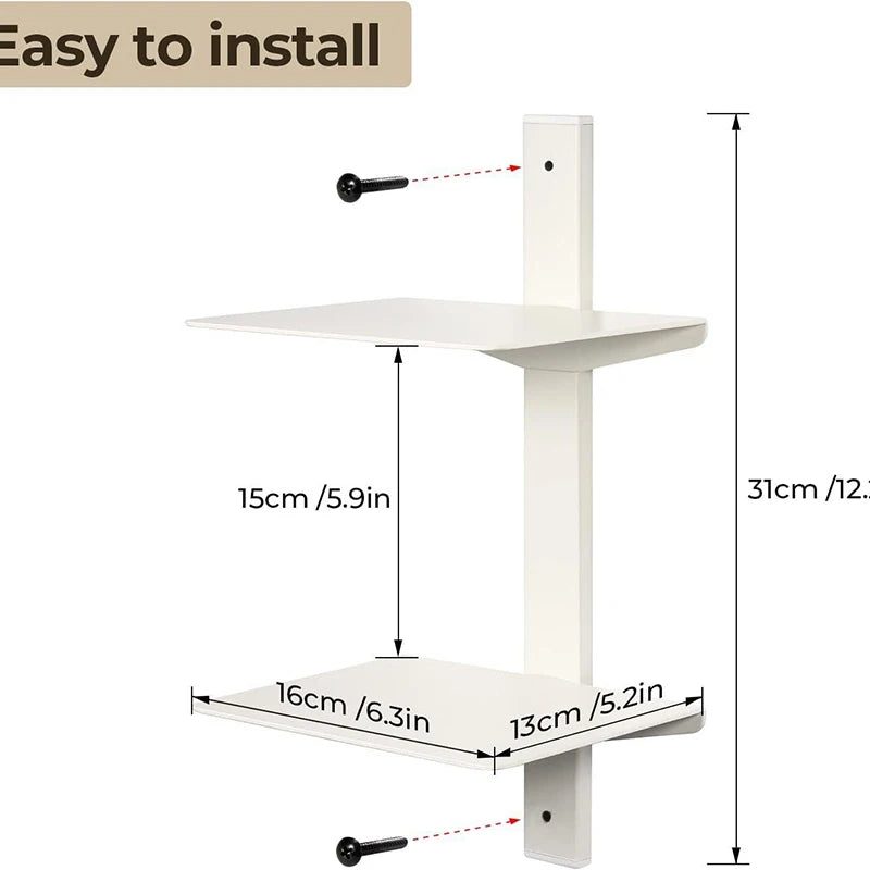 Modern Metal Wall Bookshelf – Multifunction Living Room Storage Organiser