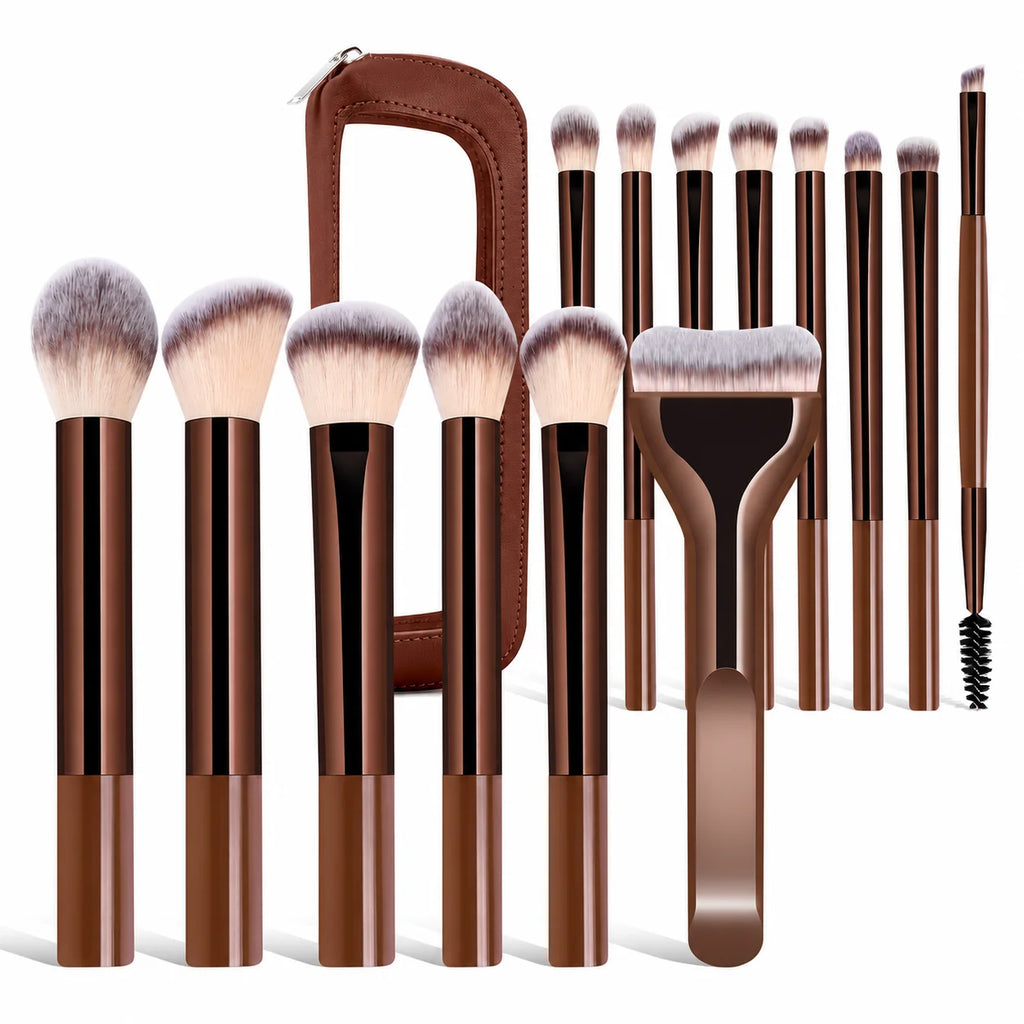 14pcs Professional Makeup Brushes – Premium Synthetic Travel Set