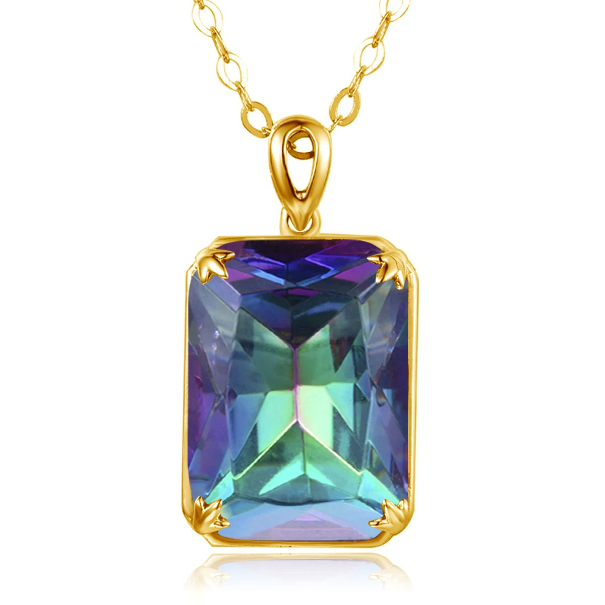 100% Real Silver 925 Necklace Pendant Aquamarine Women Jewelry Birthday Party Banquet Girl Accessories