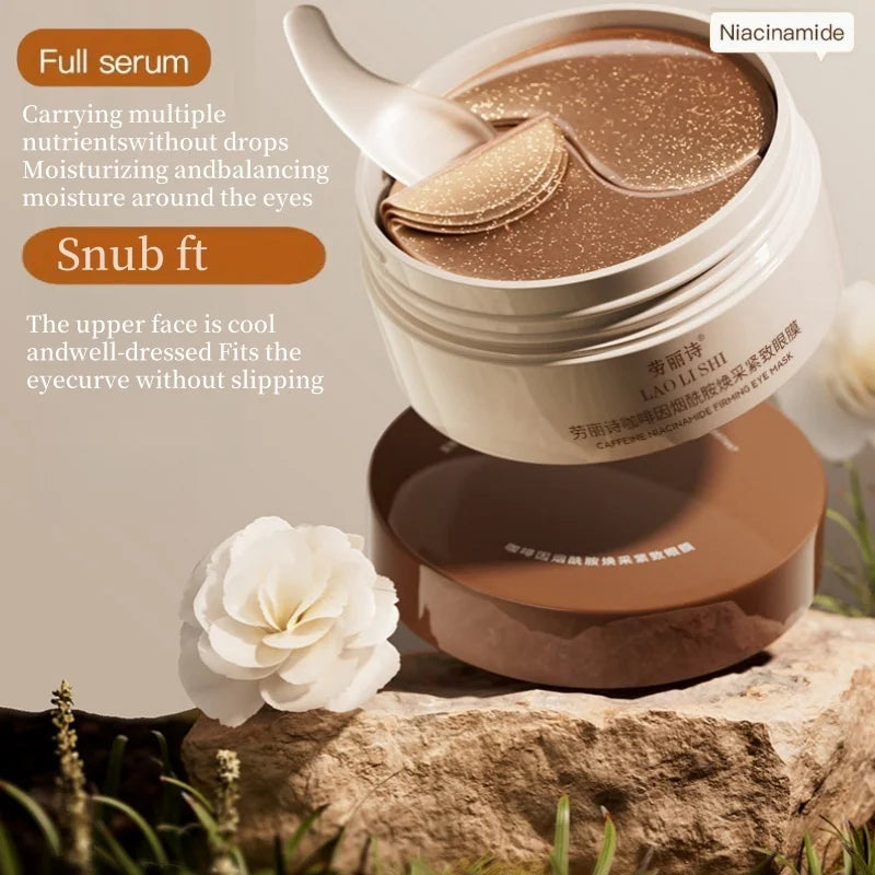 A Box of 60 Caffeine Nicotinamide Radiant Firming Eye Masks, Rich in Ingredients Beneficial for the Body, Can Be Used on the Entire Face, Releasing Eye Strain at Any Time, Moisturizing, Firming, Alcohol-Free, Suitable for All