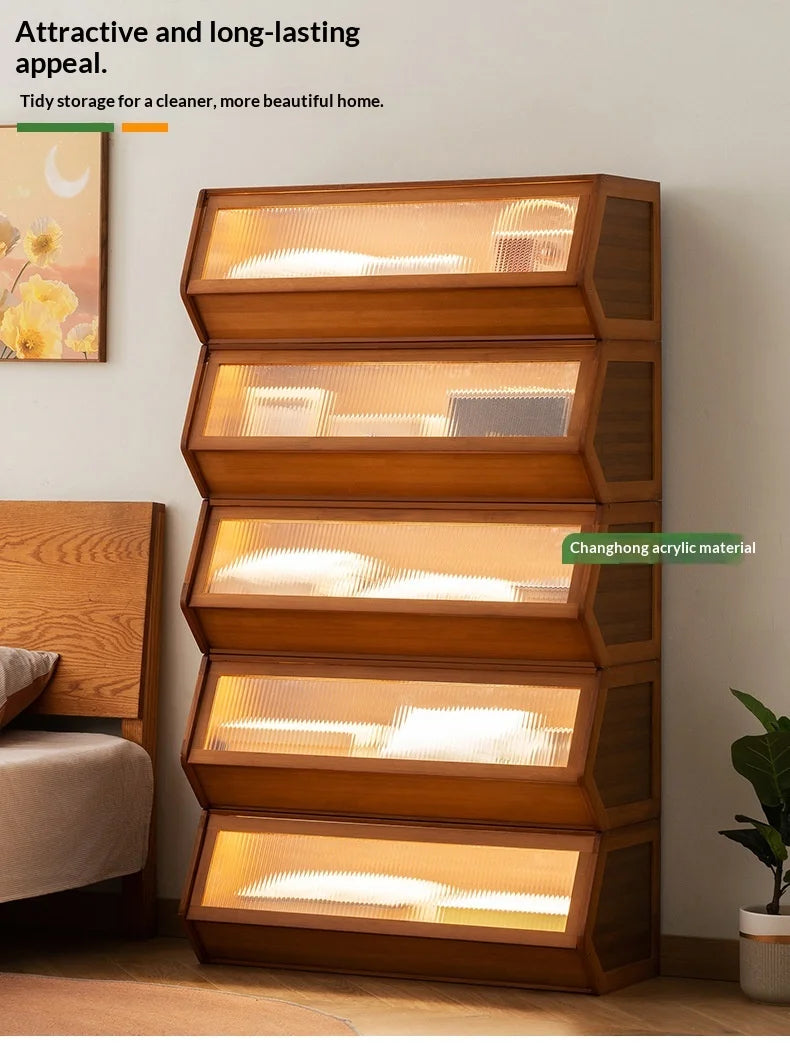 Modern Storage Cabinet Bookcase – Display Dresser with Adjustable Shelves & Doors