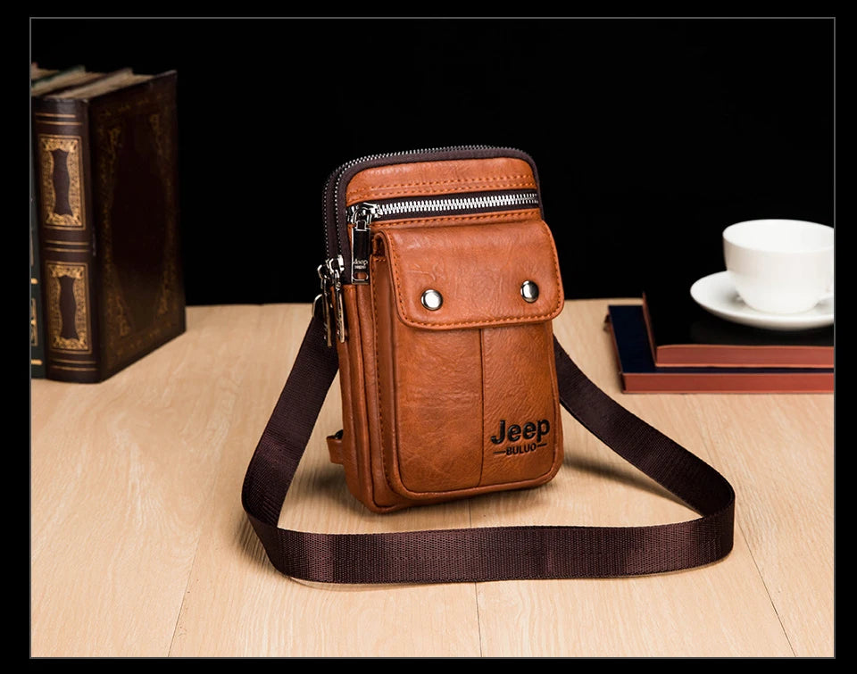 JEEP BULUO Small Multi-function Sling Crossbody Bag Brand Men Shoulder Bag Legs Waist Bag For Man New Fashion Casual Cool Mini
