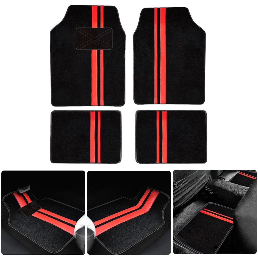 4pcs Universal Car Floor Mats  Auto Foot Pad Protector Waterproof  Rugs Carpet For Car Automotive Interior ccessories
