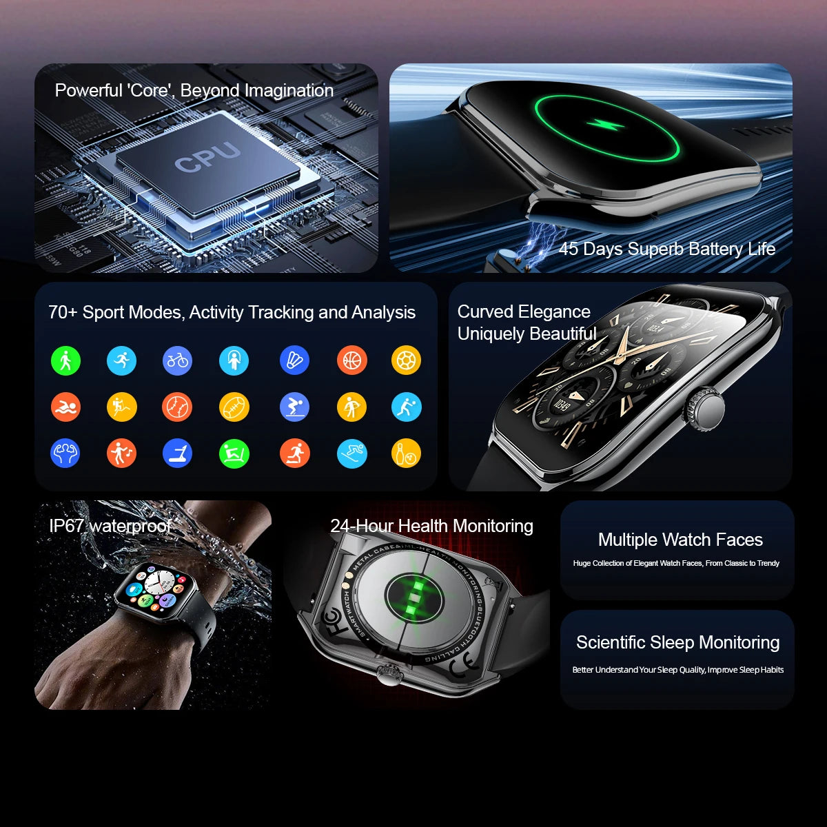 1.96-Inch AMOLED Smartwatch with Bluetooth Calling – Always-On Display