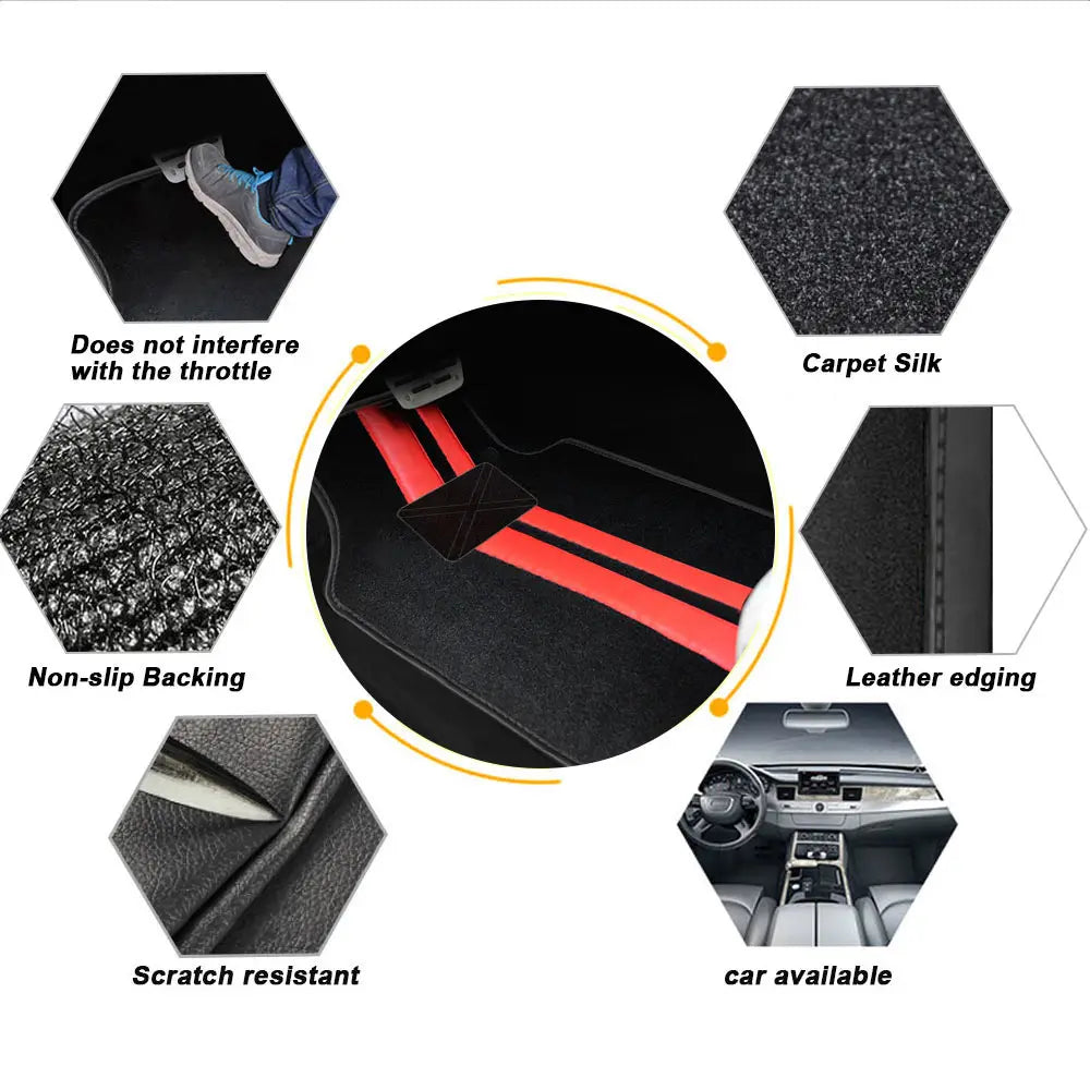 4pcs Universal Car Floor Mats  Auto Foot Pad Protector Waterproof  Rugs Carpet For Car Automotive Interior ccessories