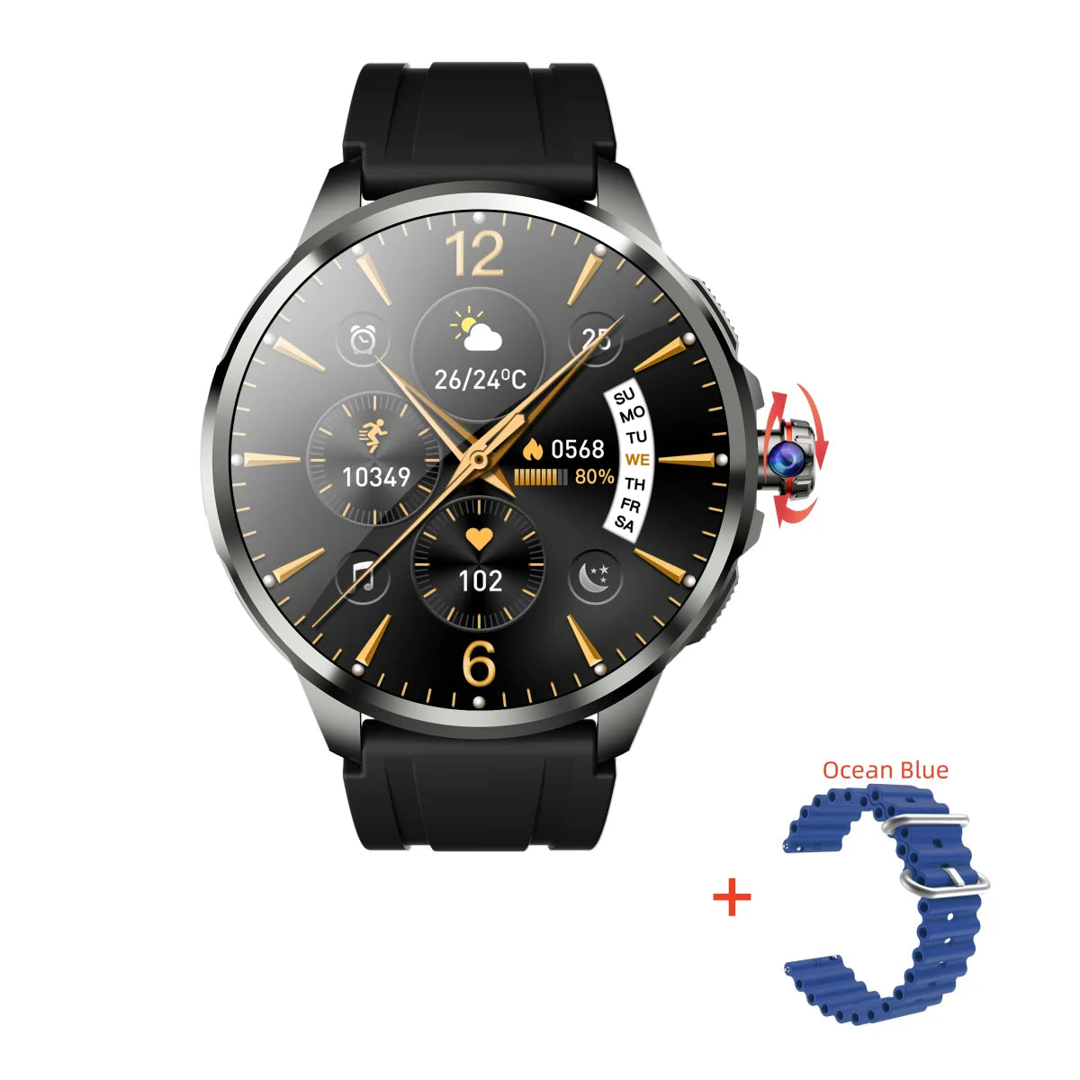 Original H99 Smart Watch Android Watches 1.95inch Amoled Screen Men's Smartwatch With 8MP Rotating Camera GPS WIFI Sim Card Slot