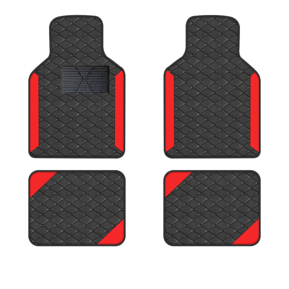 Luxury PU Leather Car Floor Mats 4pcs – Left-Hand Drive