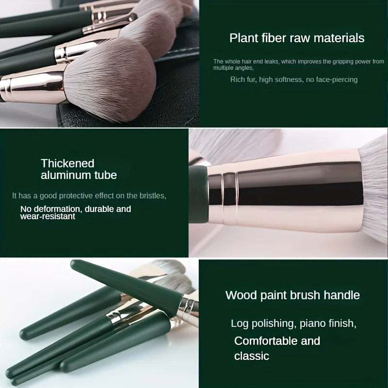 Luxury 14-Piece Makeup Brush Set Professional Full Face & Eye Detail Brushes Super Soft for Foundation Blush Application